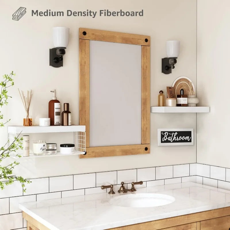 Bathroom Shelves Over Toilet - Farmhouse Décor Set