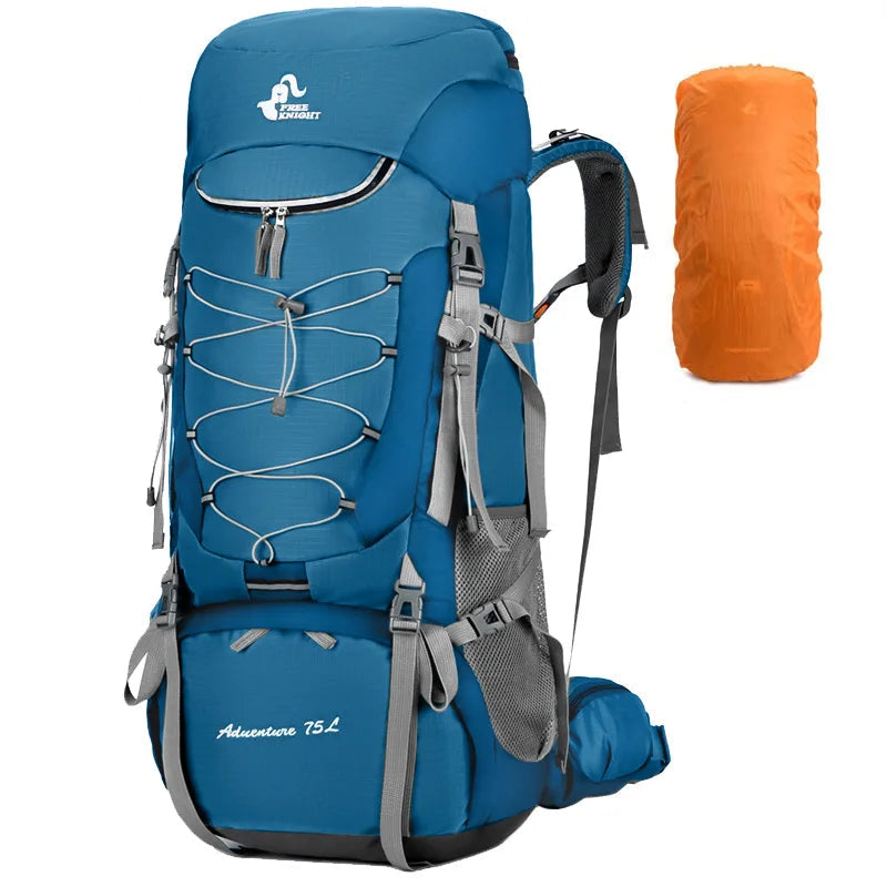 75L Camping Backpack with Rain Cover & Hydration Outlet