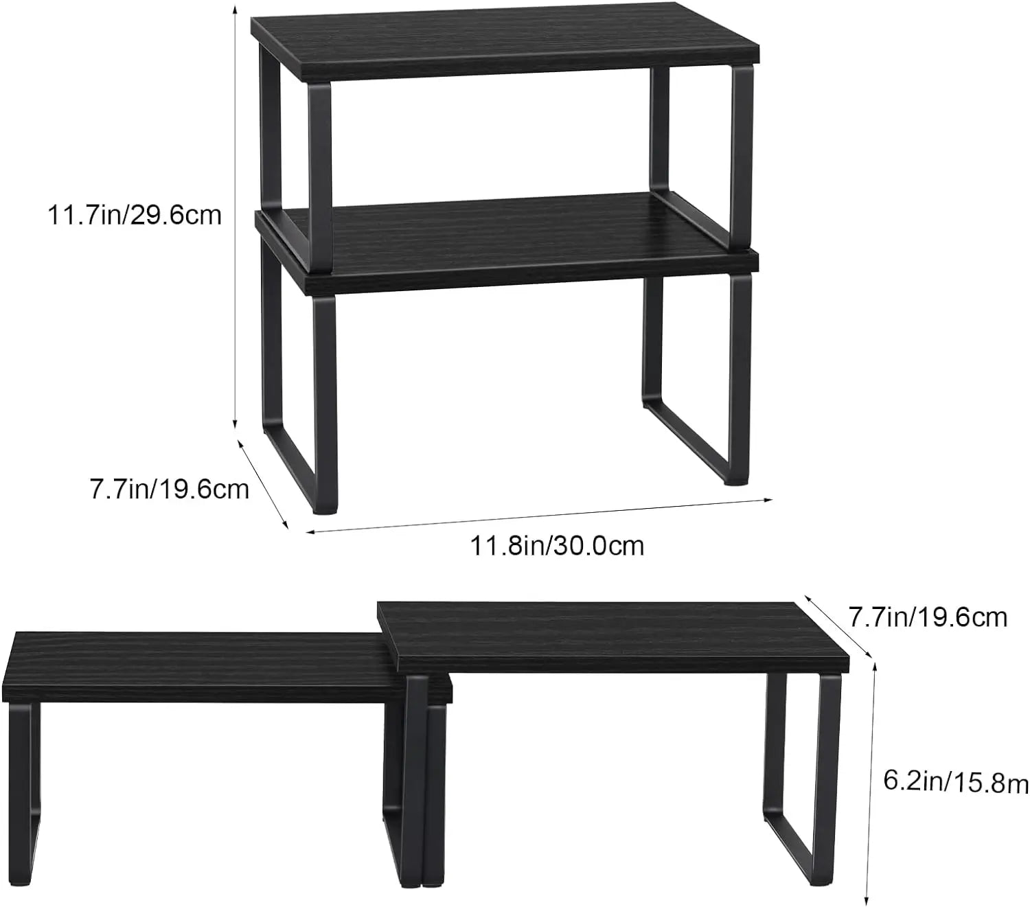 Stackable Kitchen Storage Rack - Expandable Countertop Organizer