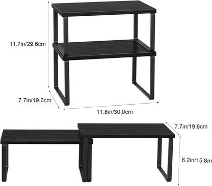 Stackable Kitchen Storage Rack - Expandable Countertop Organizer