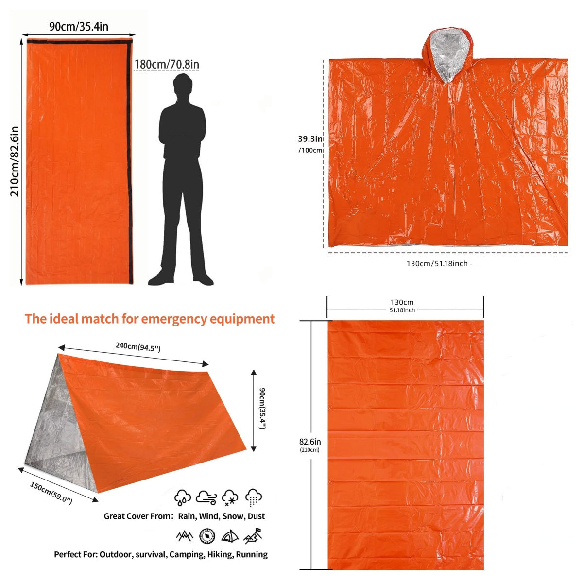 Emergency Tent & Gear Set: Stay Warm & Dry Outdoors