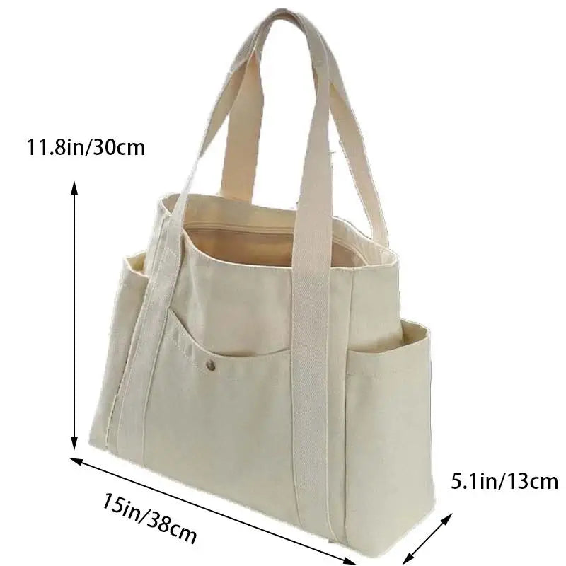 Canvas Tote Bag Large Capacity Unisex for Work & Leisure