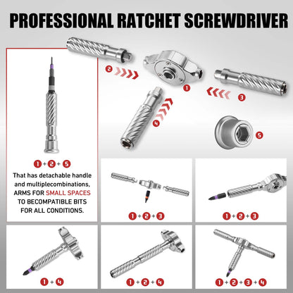 VMAN 66in1 Ratchet Screwdriver Set - Magnetic & Ergonomic