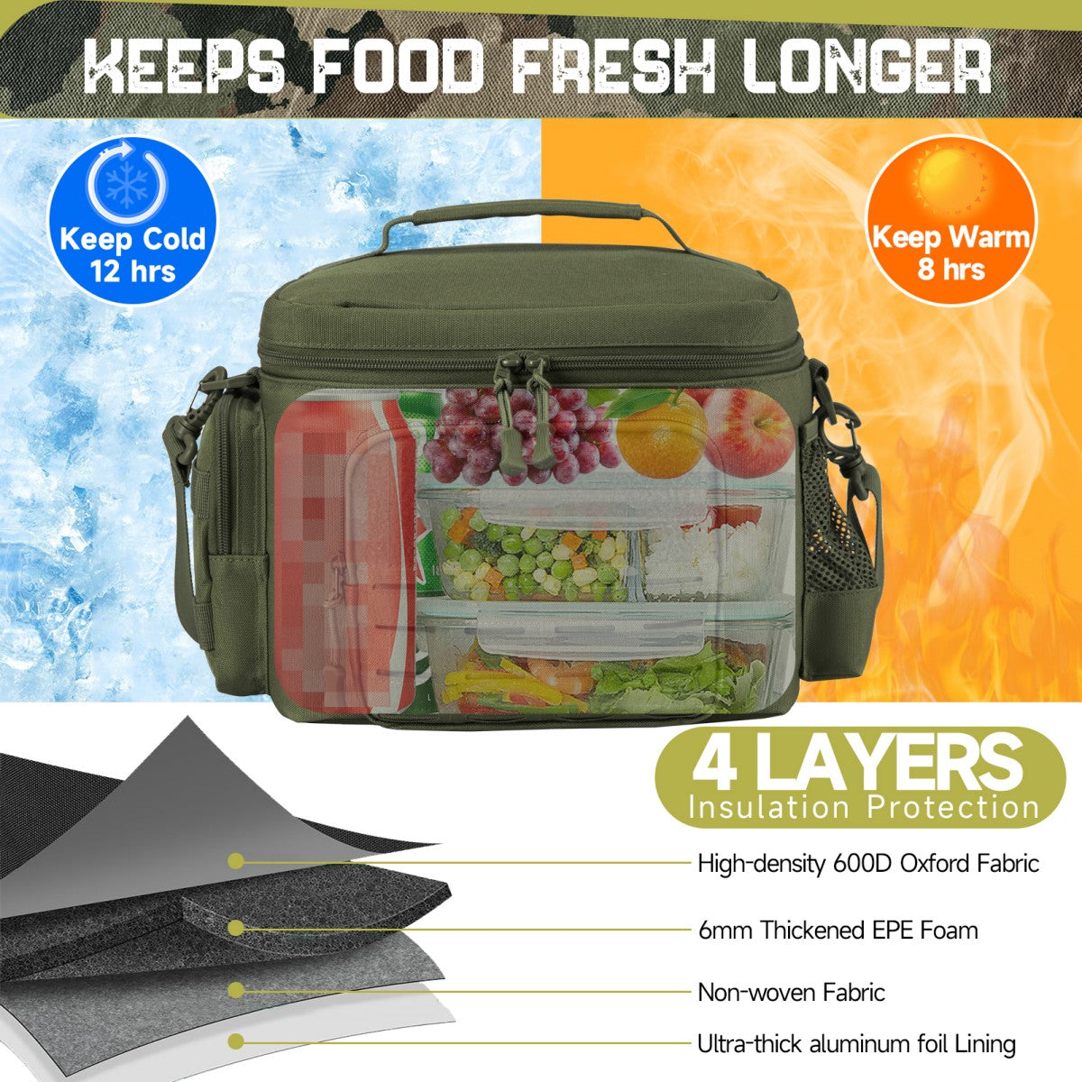 Tactical Lunch Box for Men - Heavy Duty, Leakproof, Insulated