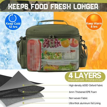 Tactical Lunch Box for Men - Heavy Duty, Leakproof, Insulated
