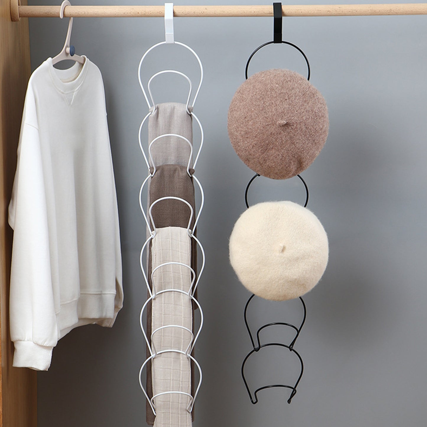 Space-Saving Wall-Mounted Clothes Hanger - No Punch Needed