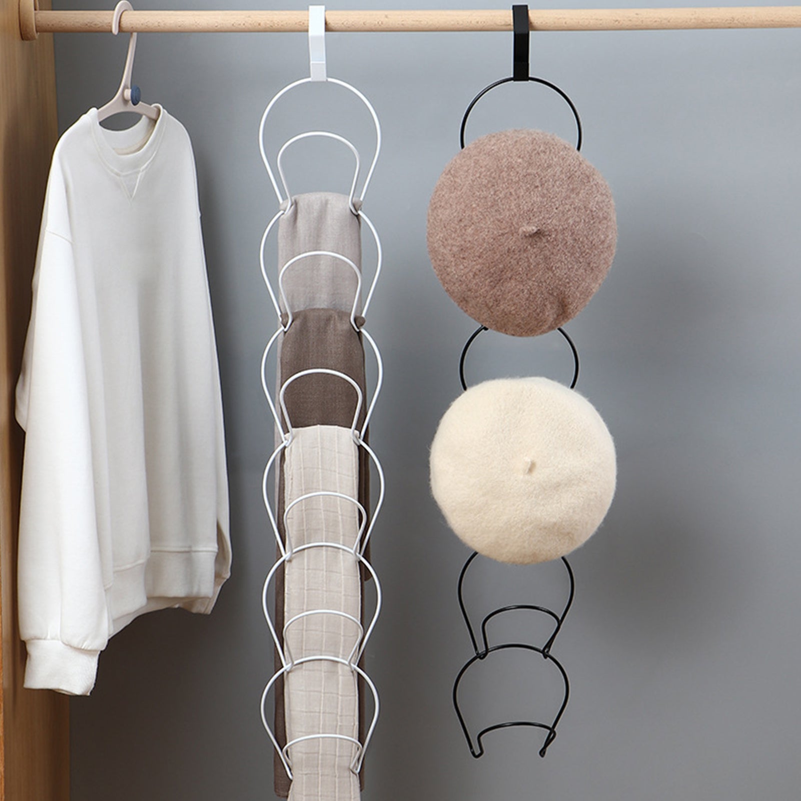Space-Saving Wall-Mounted Clothes Hanger - No Punch Needed