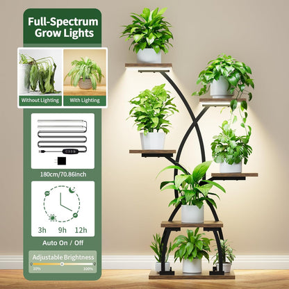 Metal Plant Stand with Grow Lights - Perfect for Green Corners