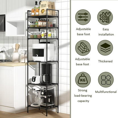 6 Tier Metal Storage Shelf - Versatile Kitchen & Bathroom Rack