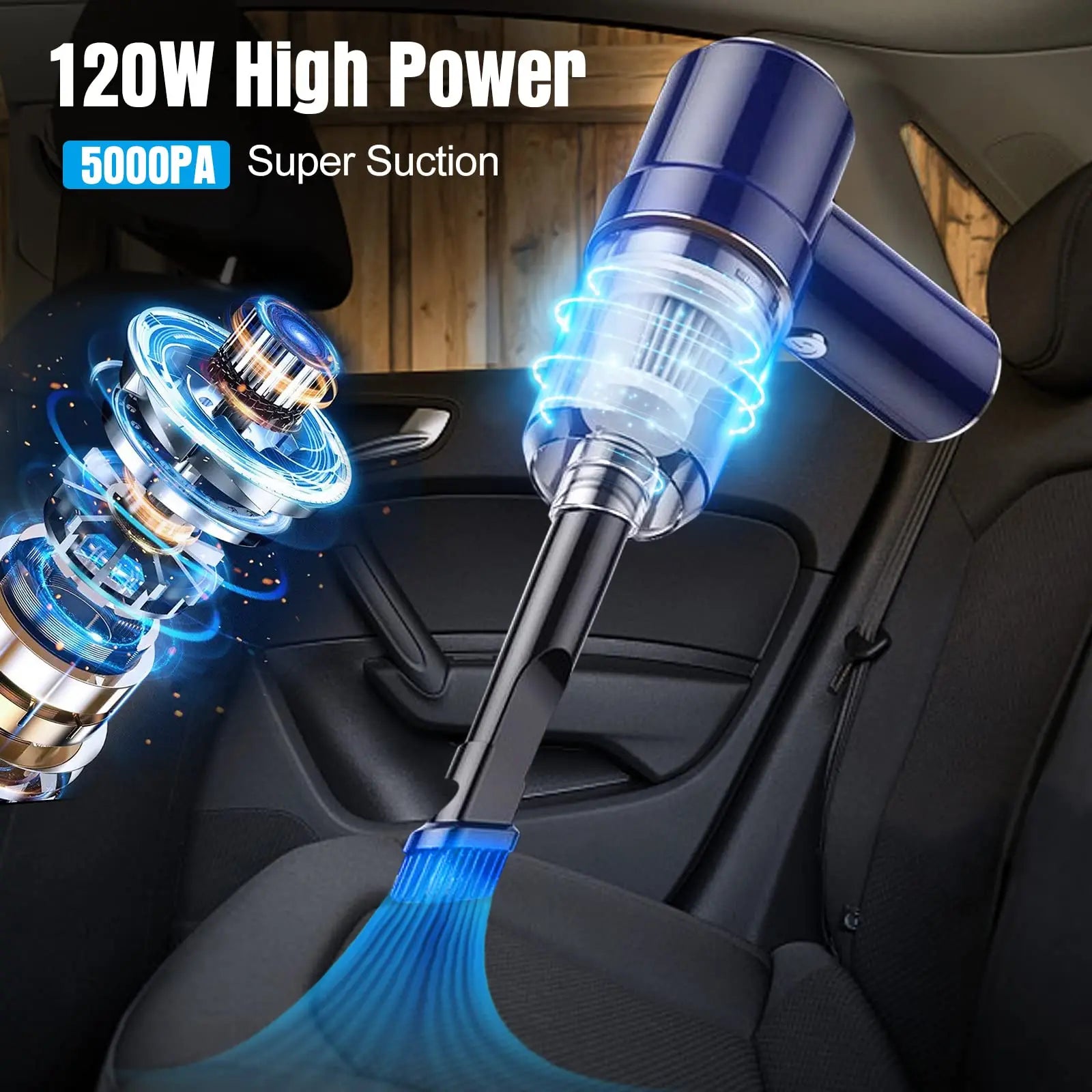 Wireless Car Vacuum Cleaner - Mini Handheld Strong Suction