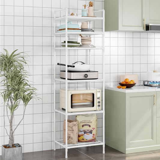 6 Tier Metal Storage Shelf - Versatile Kitchen & Bathroom Rack