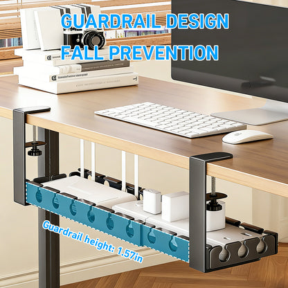 Cable Management Tray: No-Drill Under Desk Organizer