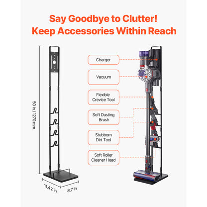 Dyson Vacuum Stand Holder - Stable, No-Drill, 4 Hooks