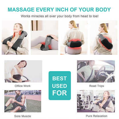 Neck & Back Massager - Shiatsu Kneading with Heat Relief