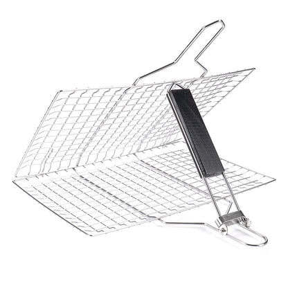 BBQ Grilling Basket Foldable Stainless Steel 8.6x12.6 Inch