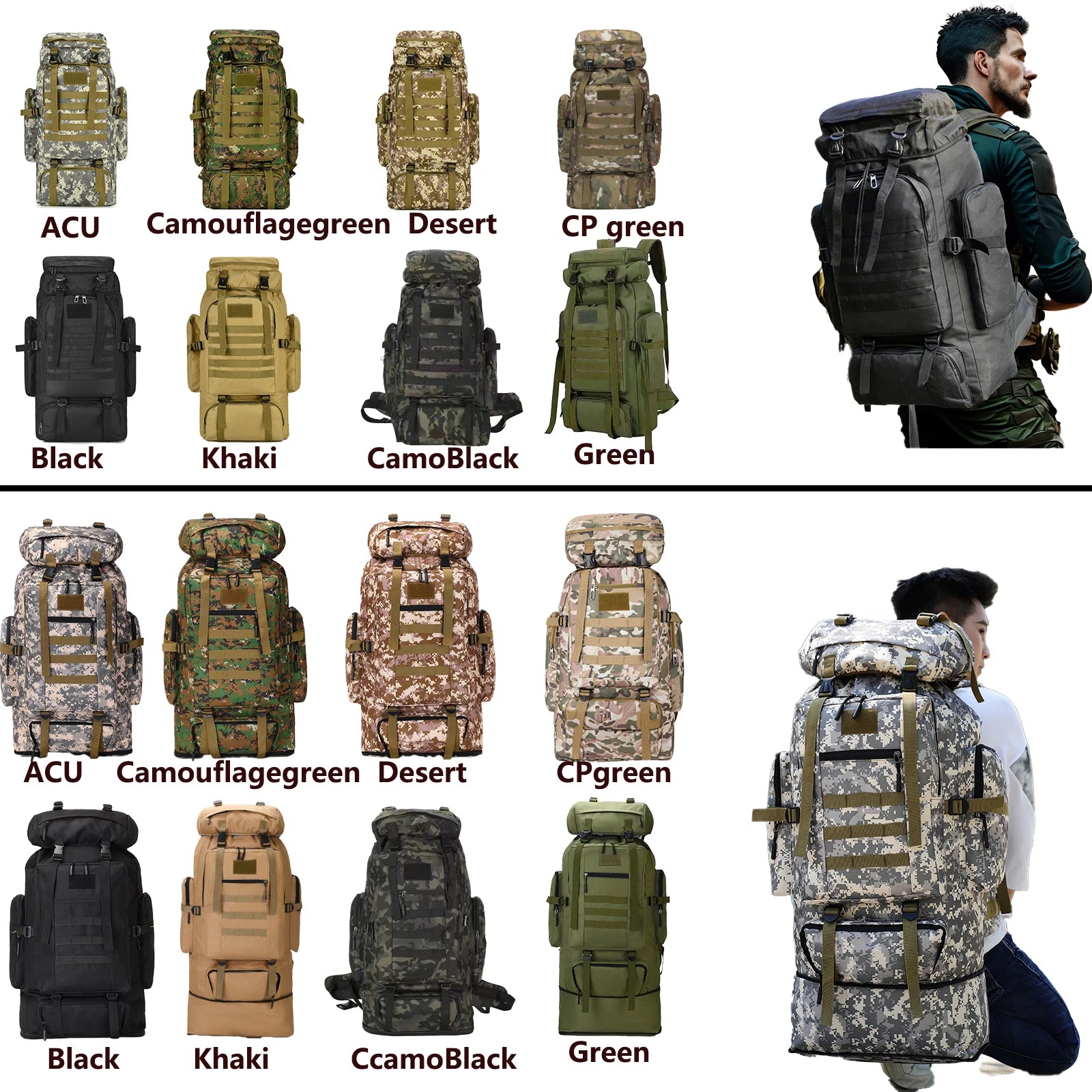 100L Tactical Hiking Backpack - Durable Outdoor Gear