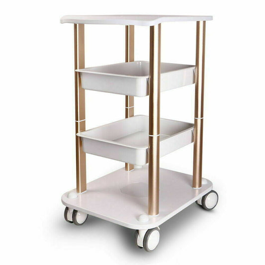 Beauty Trolley Cart 360° Mobile Salon Spa Storage Tray