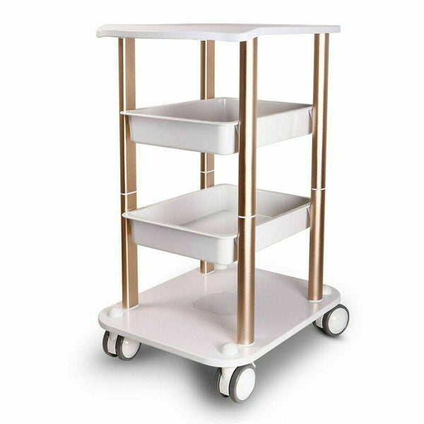 Beauty Trolley Cart 360° Mobile Salon Spa Storage Tray
