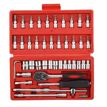 46PCS Metric Ratchet Wrench Kit - Professional Metalworking Tool