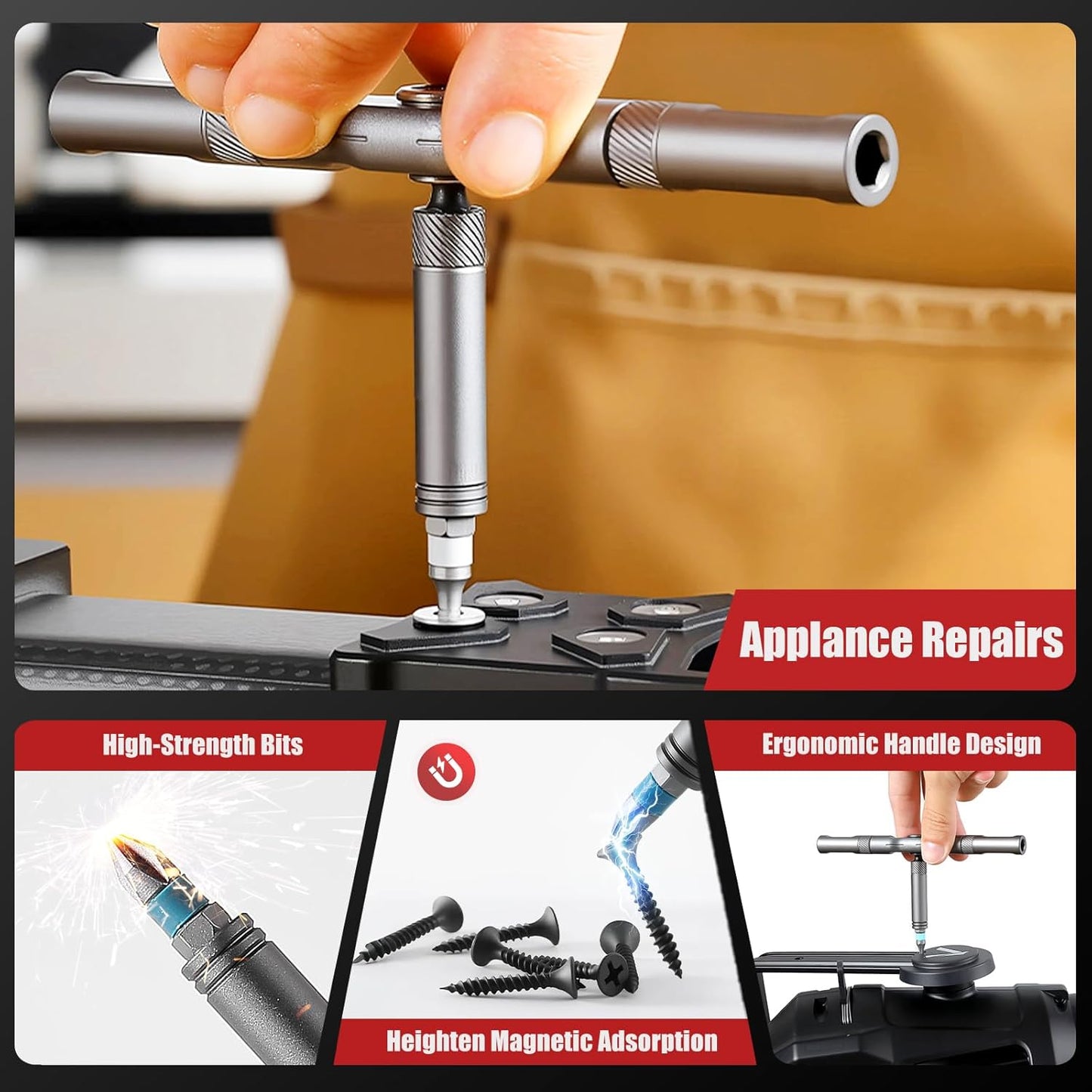 24in1 Ratchet Screwdriver Set - Magnetic Bits & Ergonomic