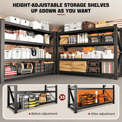 Heavy Duty Garage Shelving - 5000 lbs Capacity, Adjustable