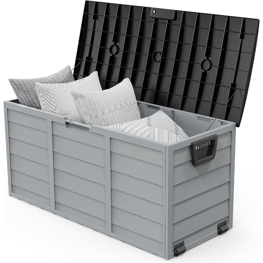 75 Gallon Lockable Outdoor Storage Box with Wheels & Lid