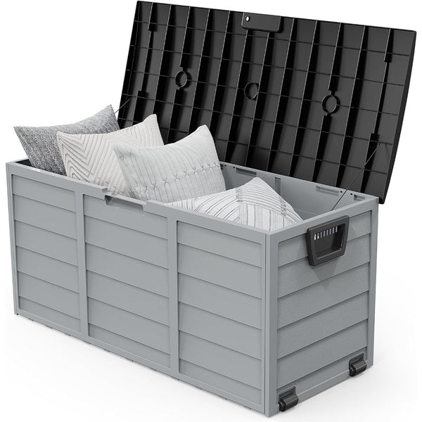75 Gallon Lockable Outdoor Storage Box with Wheels & Lid