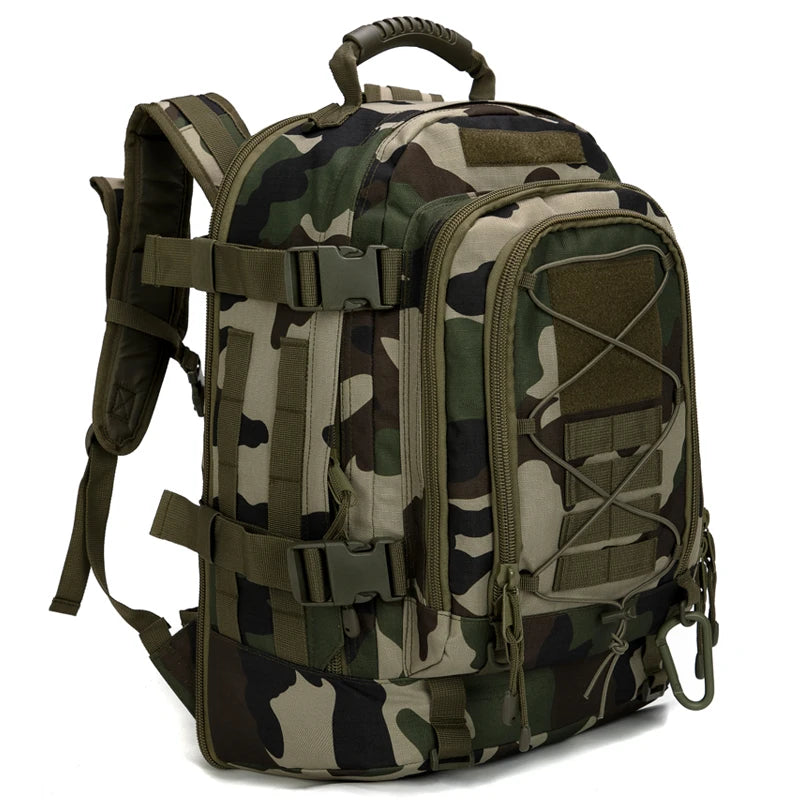 65L Tactical Backpack - Expandable Military Hiking Rucksack