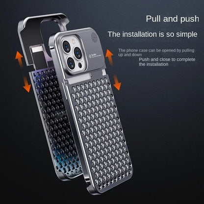 Aluminum Alloy Aromatherapy Phone Case for iPhone 14 13 12 Pro Max 15 Plus