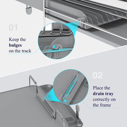 Extendable Dish Drying Rack - Anti-Rust, Multifunctional Design