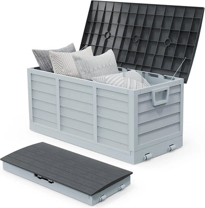 75 Gallon Lockable Outdoor Storage Box with Wheels & Lid