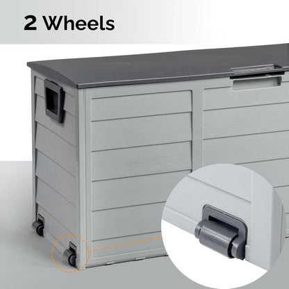 75 Gallon Lockable Outdoor Storage Box with Wheels & Lid