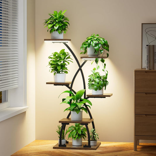 Metal Plant Stand with Grow Lights - Perfect for Green Corners