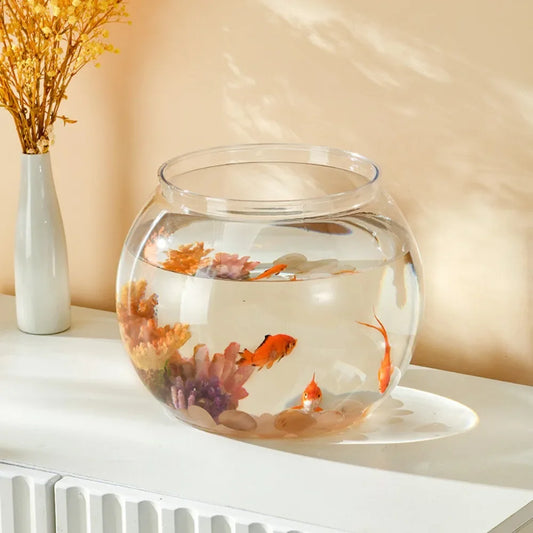 Fish Bowl Aquarium: Clear Glass for Small Fish & Reptiles