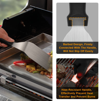 Stainless Steel Grill Tool Set - 15-Piece BBQ Kit for Camping