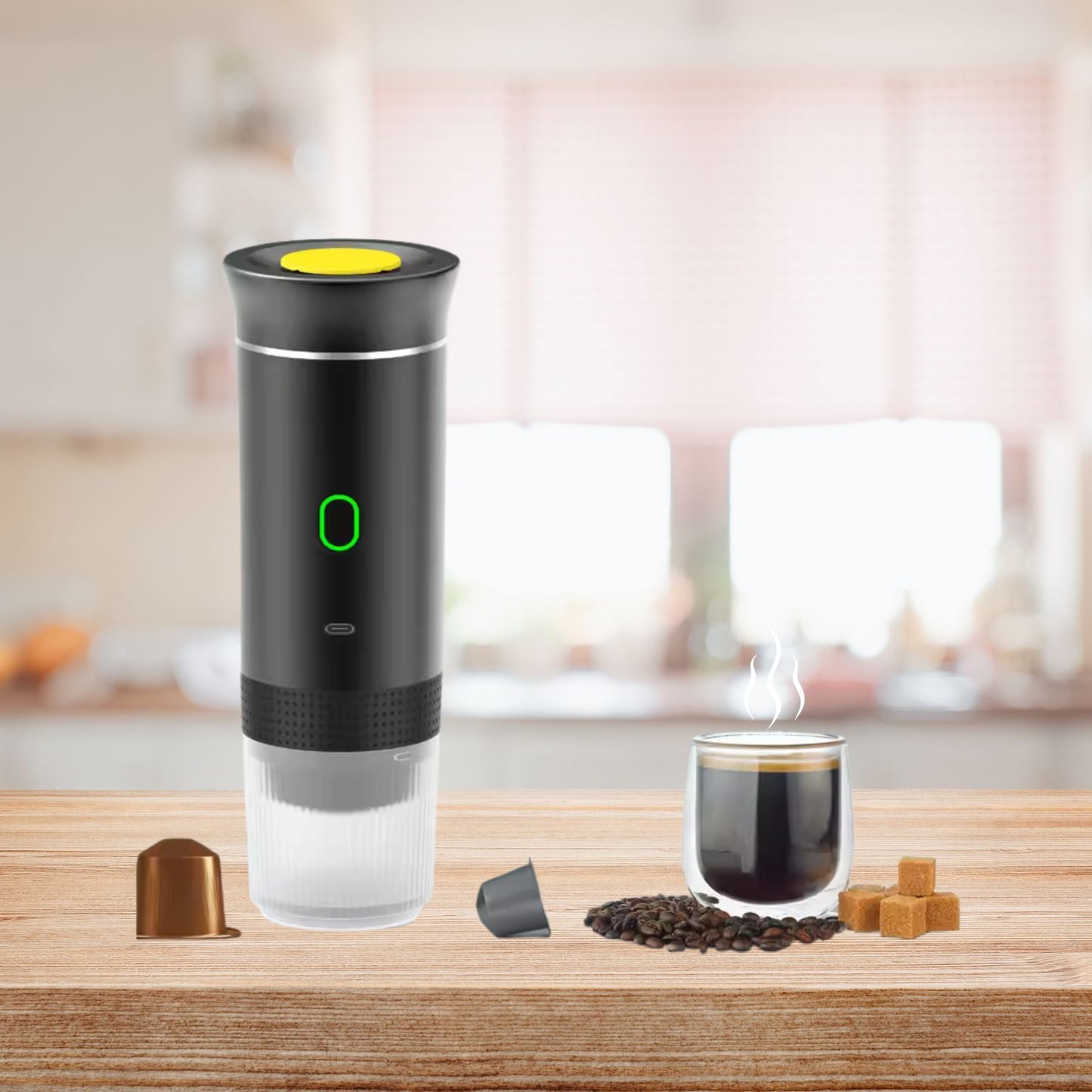 USB Portable Espresso Machine - 3-in-1 Capsule & Ground Coffee