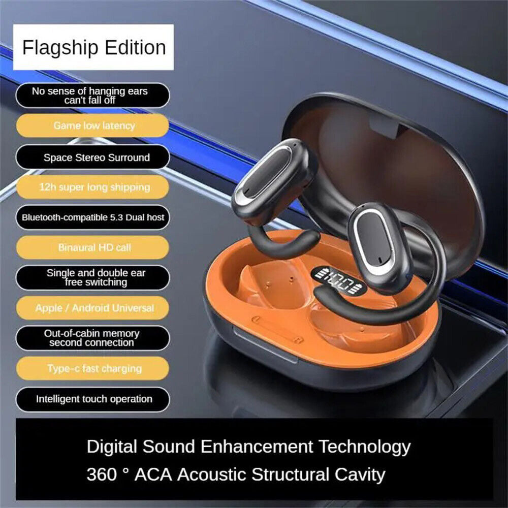 Bluetooth Noise-Canceling Earbuds - 5D Surround Sound Open Ear Headset