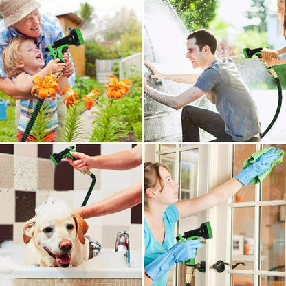 Expandable Garden Hose 50ft 75ft 100ft with 9-Function Spray Nozzle