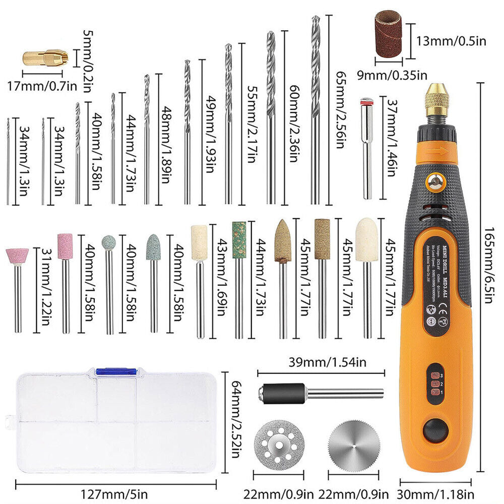 Abrasive Rotary Tool Set for Grinding Sanding Cutting Polishing - 48 Pcs