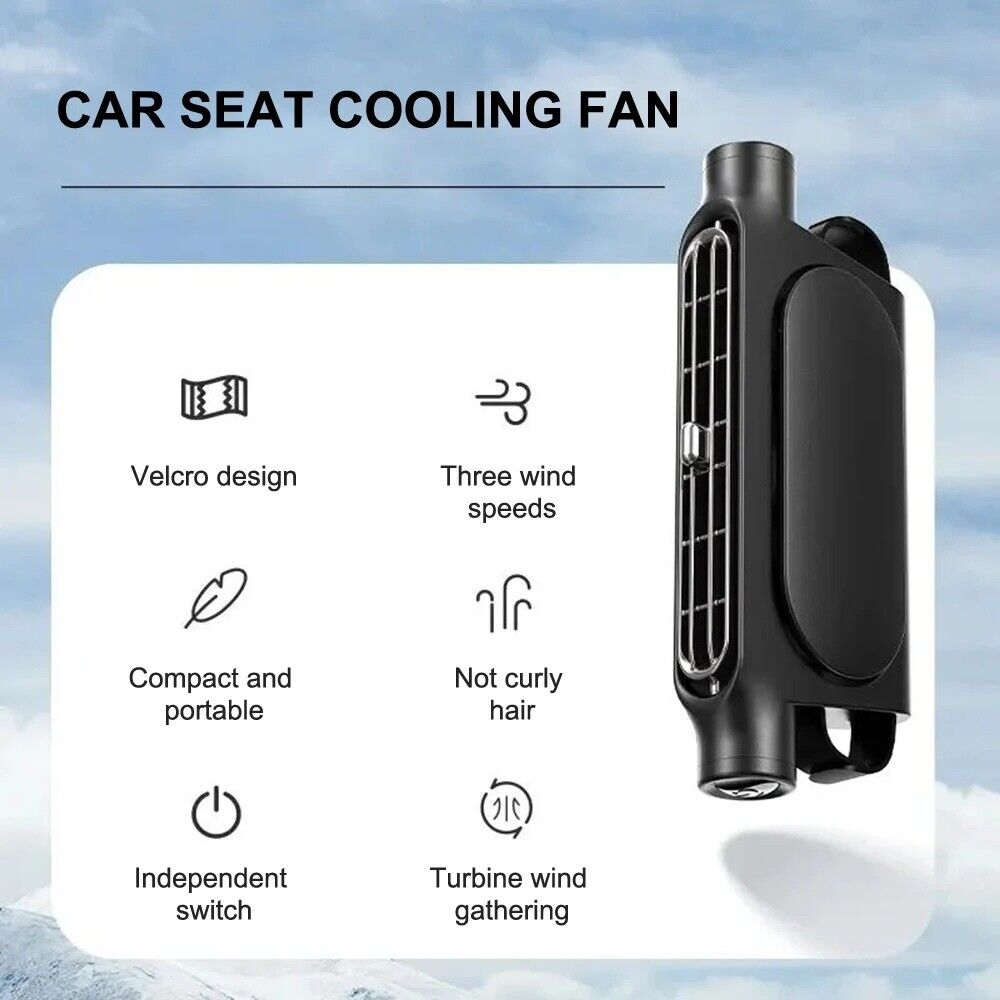 Mini Car Mounted Seat Back Cooling Fan 3 Speed Cooler