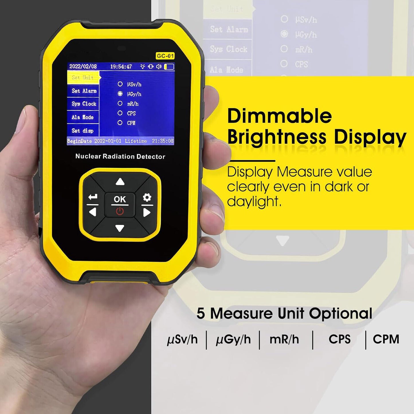 Portable Nuclear Radiation Detector GM Geiger Counter X-Ray Dosimeter