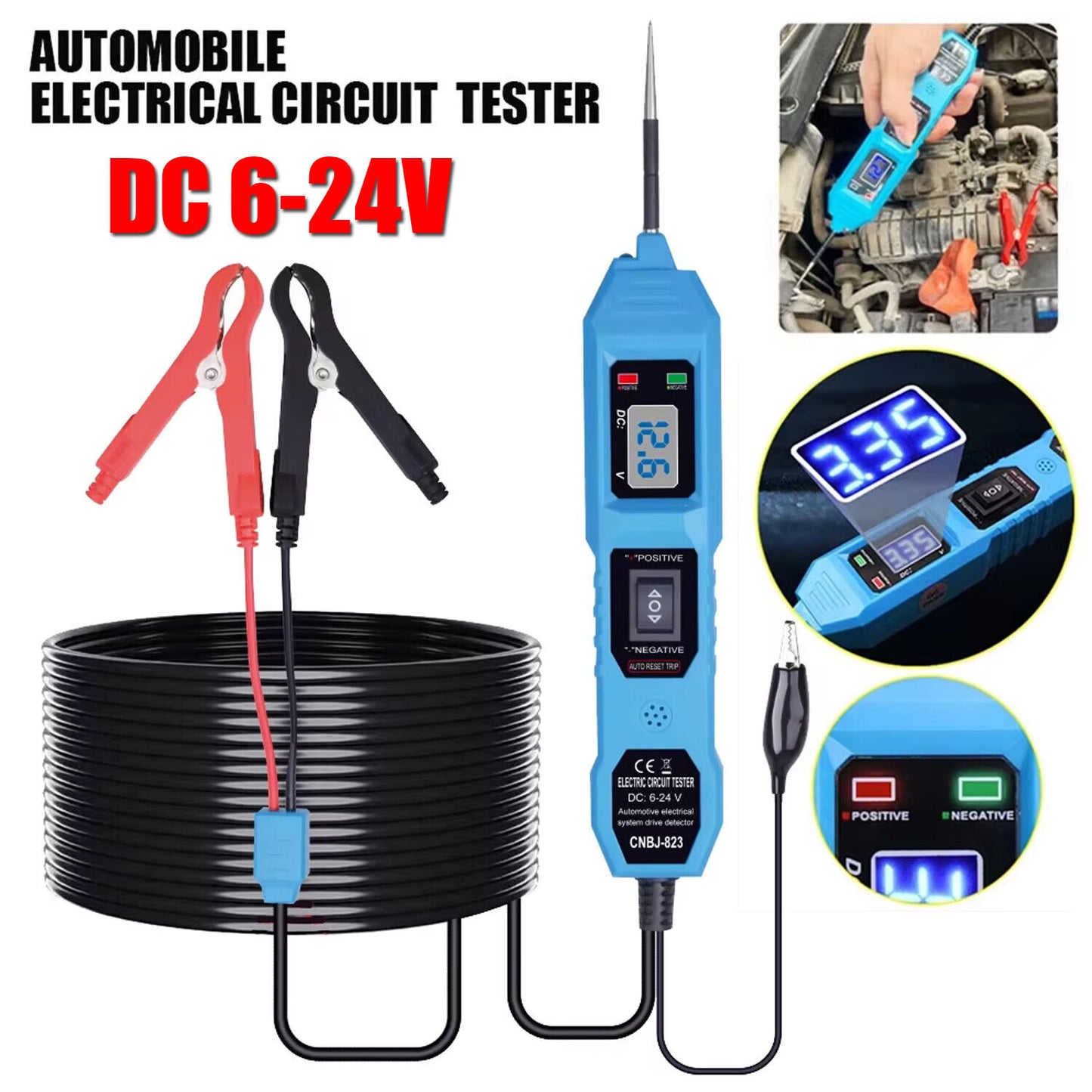 Digital Automotive Car Power Probe Circuit Electrical Tester Test Device System