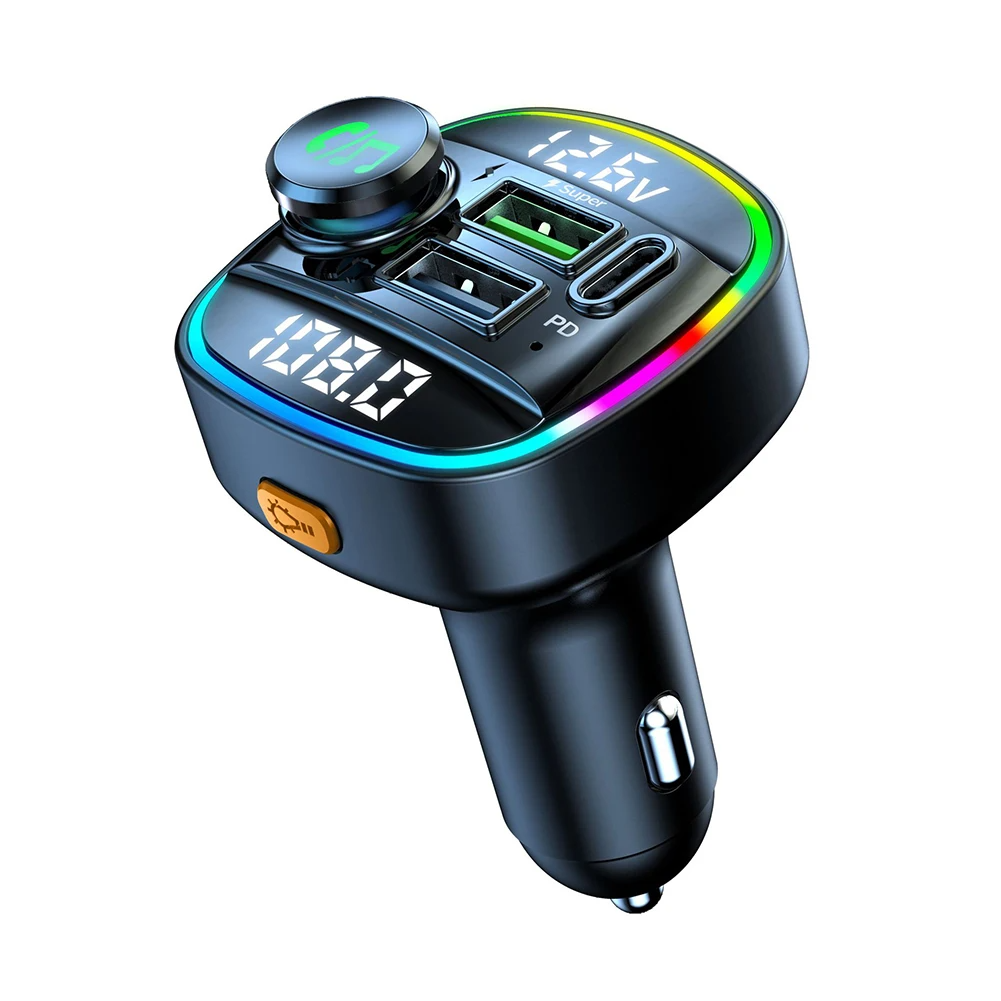 Bluetooth 5.0 Car Wireless FM Transmitter Adapter USB Charger AUX