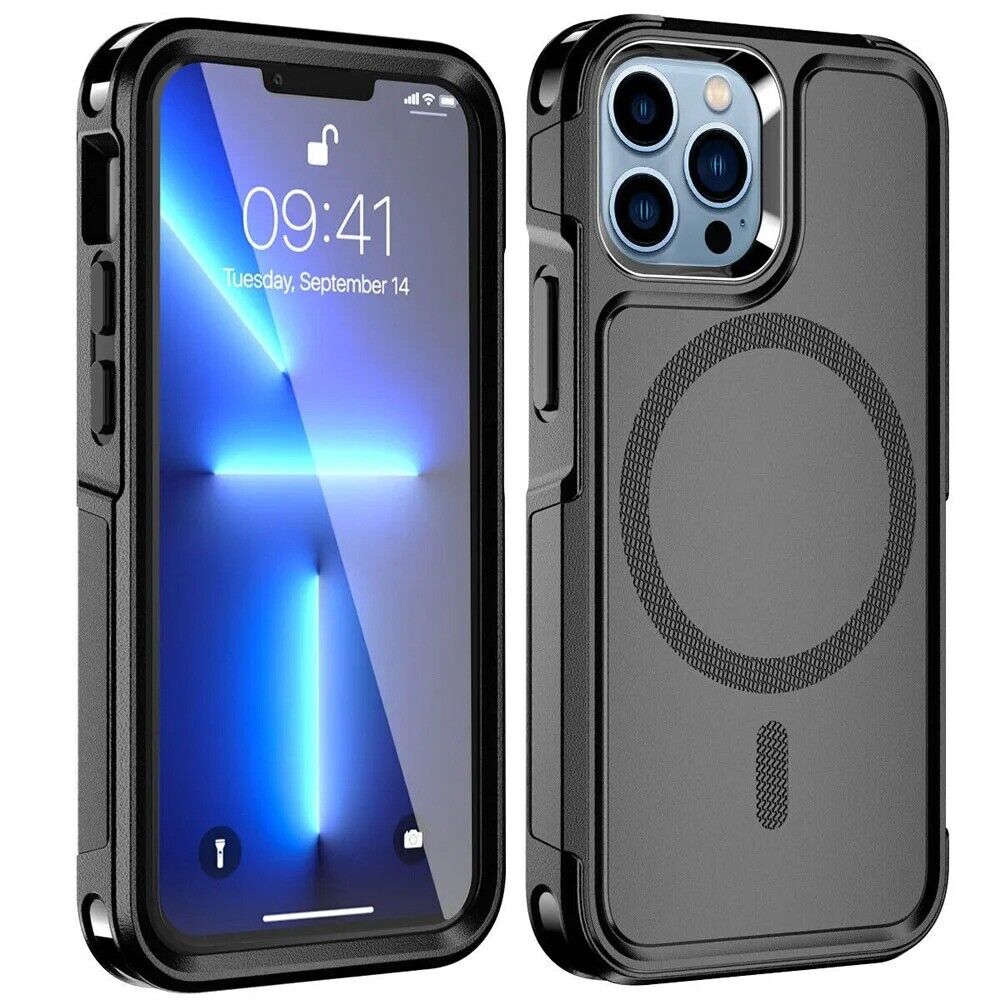 Heavy Duty Rugged Magsafe Shockproof Magnetic Case Cover Iphone 15 Pro