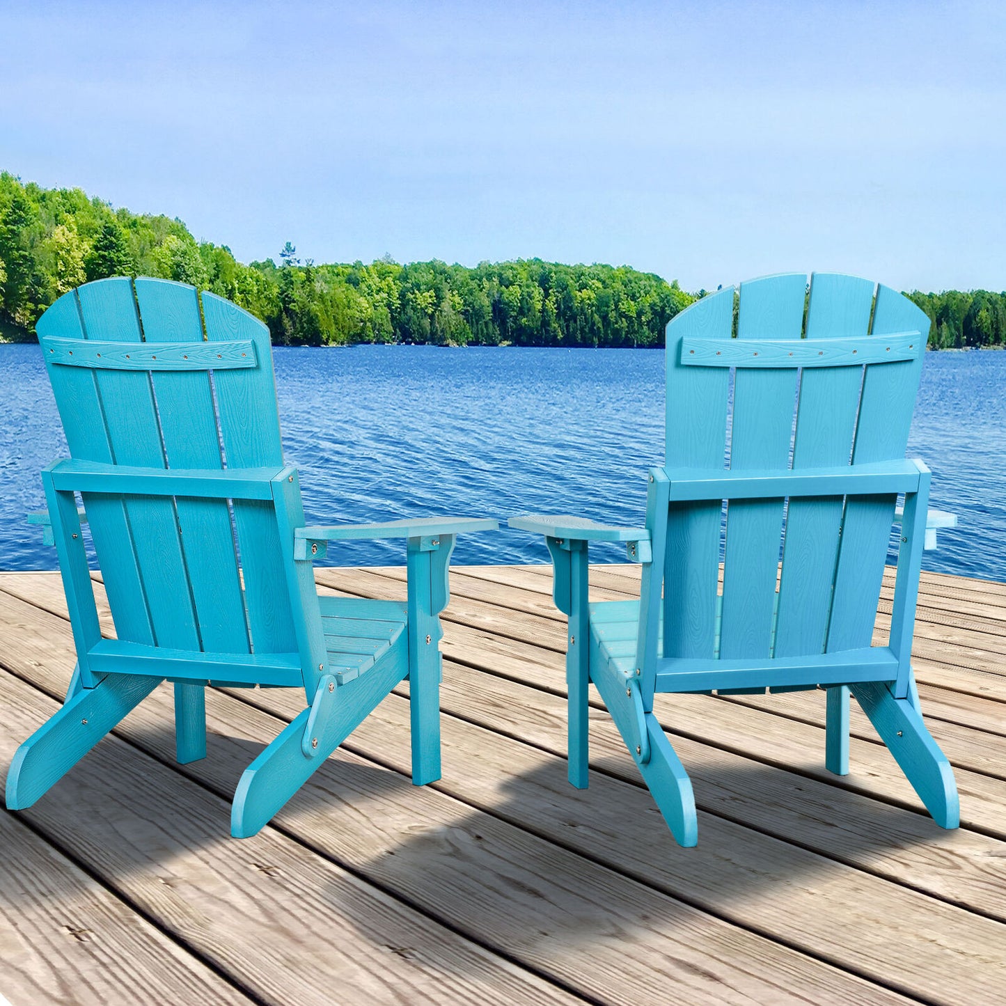 HDPS Folding Poly Lumber Adirondack Chair for Patio Outdoor